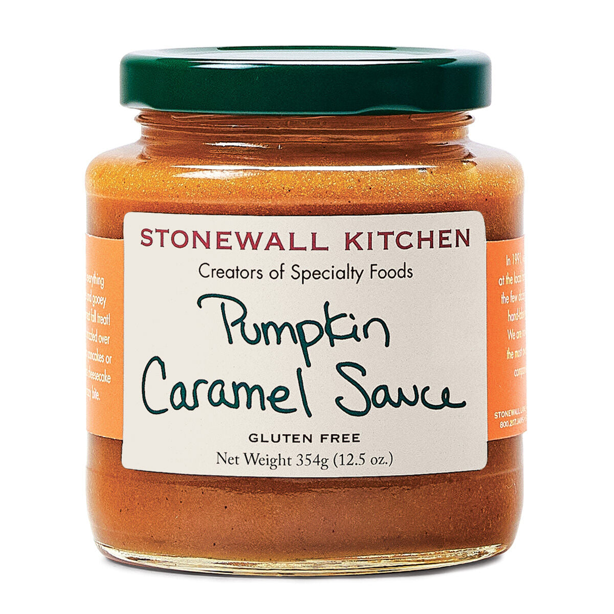 Stonewall Kitchen Pumpkin Caramel Sauce in a 12.5 oz glass jar