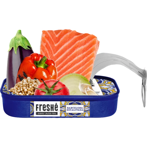 Freshé Gourmet Canned Salmon Barcelona Escalivada
