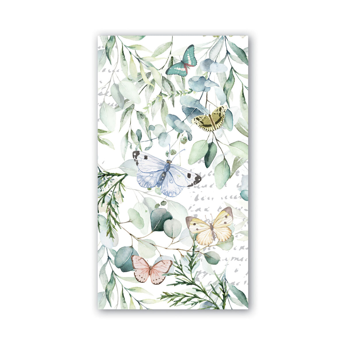 Michel Design Works Butterfly Fields hostess napkins, butterflies in a meadow design