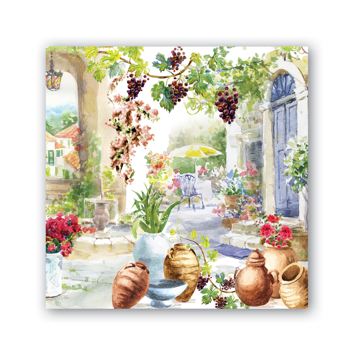 Michel Design Works Tuscan Terrace cocktail napkins, Italian garden villa design