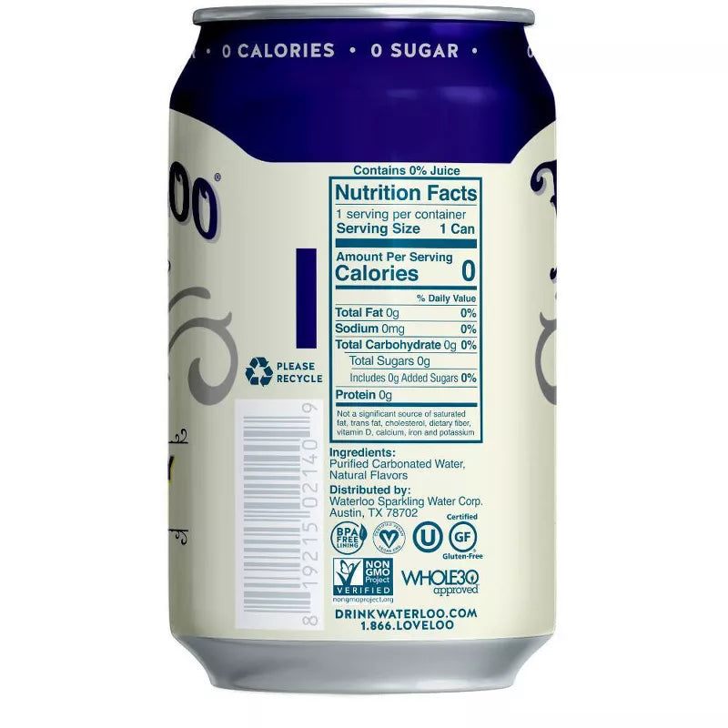 Waterloo Blackberry Lemonade Sparkling Water - 8pk/12 fl oz Cans