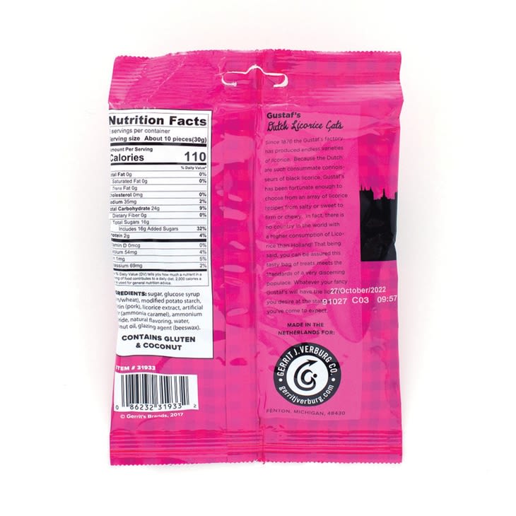 Gustaf's Dutch Licorice Cats 086232319332