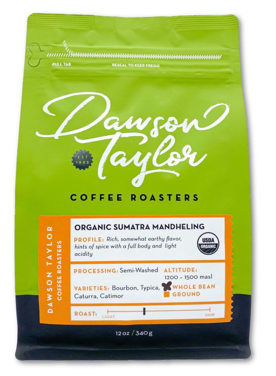 Dawson Taylor Coffee Roasters Certified Organic Coffee - Organic Sumatra Mandheling