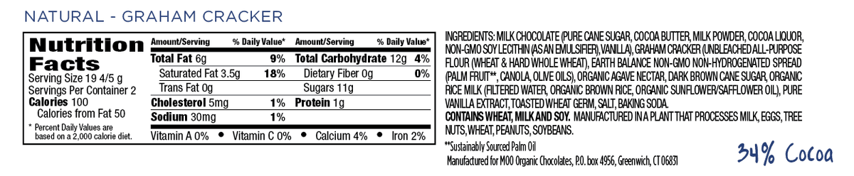Natural Graham Cracker & Milk Chocolate Large Bar, 1.4 oz 023
