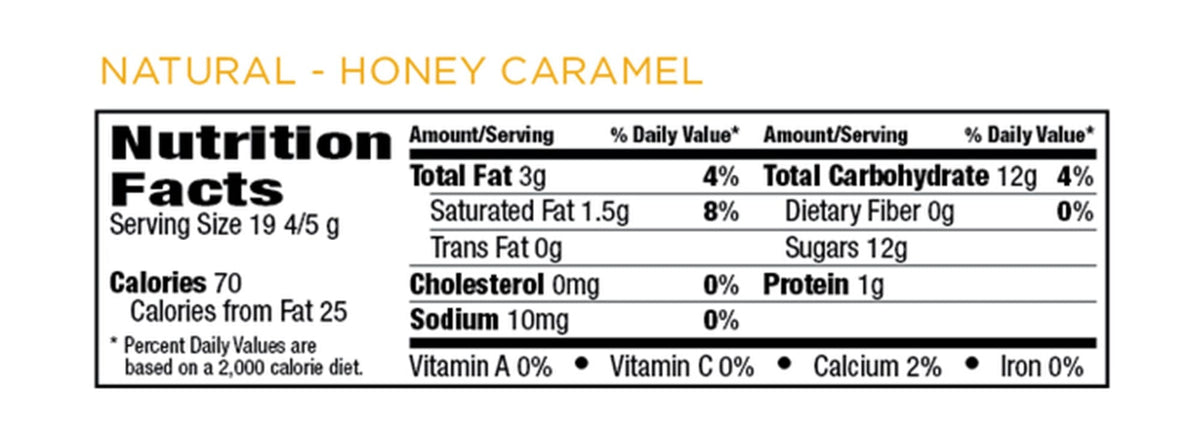 Natural Honey Caramel & Milk Chocolate Mini Bars, 0.7 oz 008