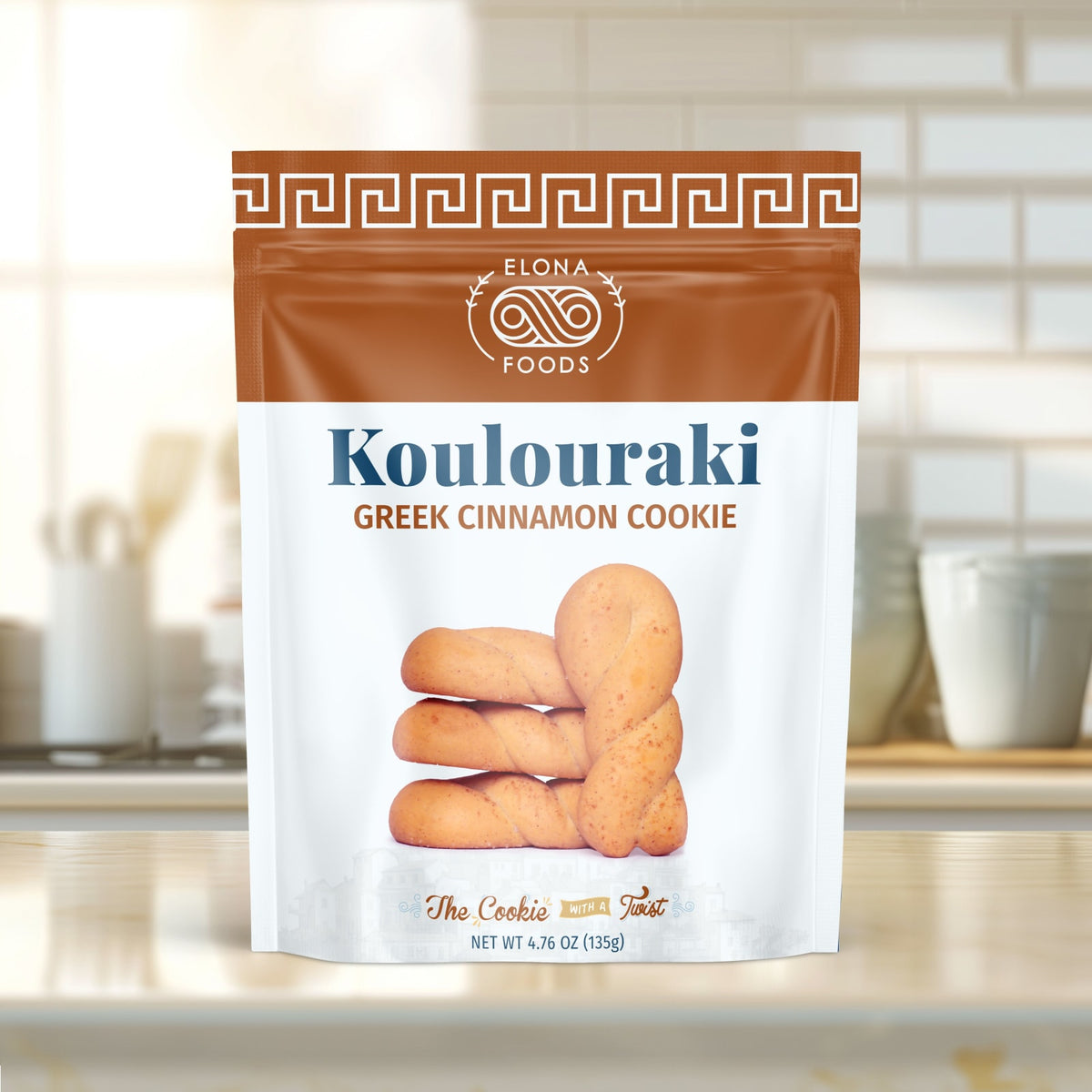 Elona Foods Koulouraki Greek Cookie 12-Pack - Cinnamon