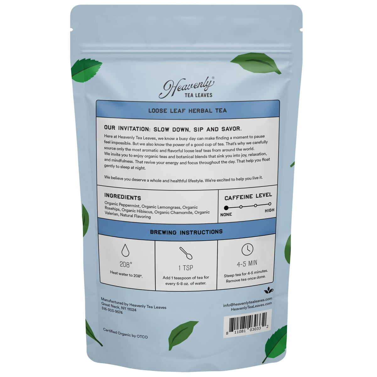 Heavenly Tea Leaves Organic Sleep, Bulk Loose Leaf Herbal Tea, 1 lb. HSH951