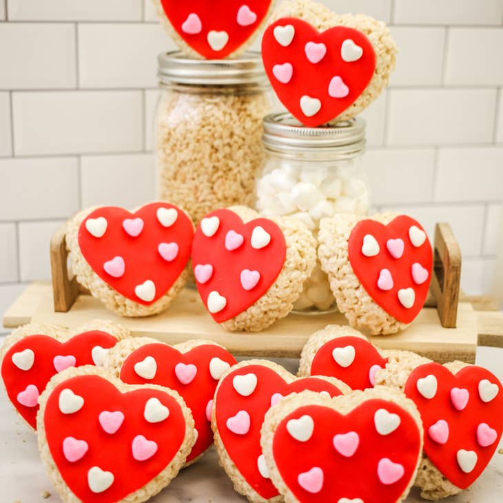 Valentine's Day Heart with Candies Rice Crispie Treats