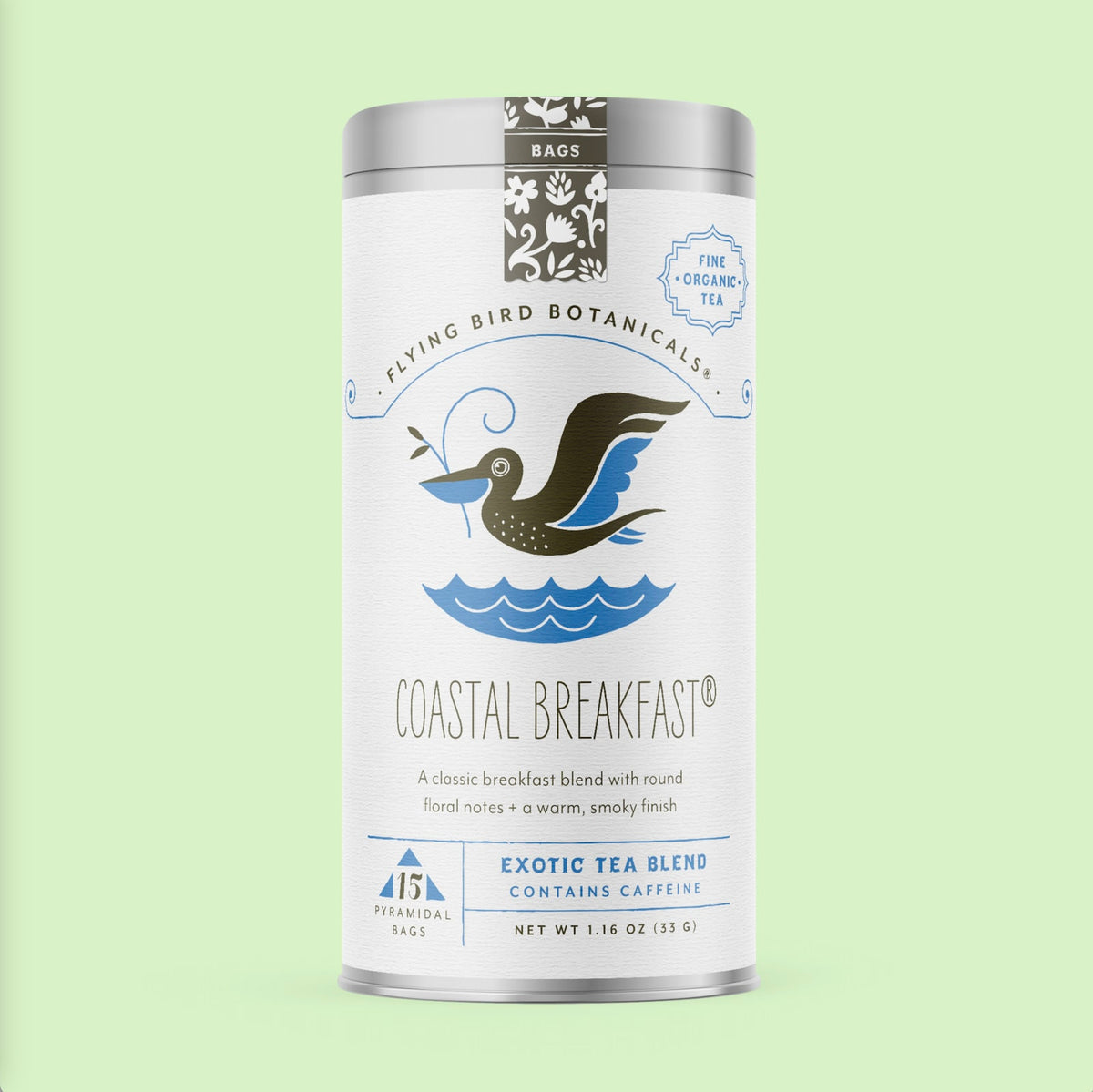 Flying Bird Botanicals Coastal Breakfast - 15 Tea Bag Tin