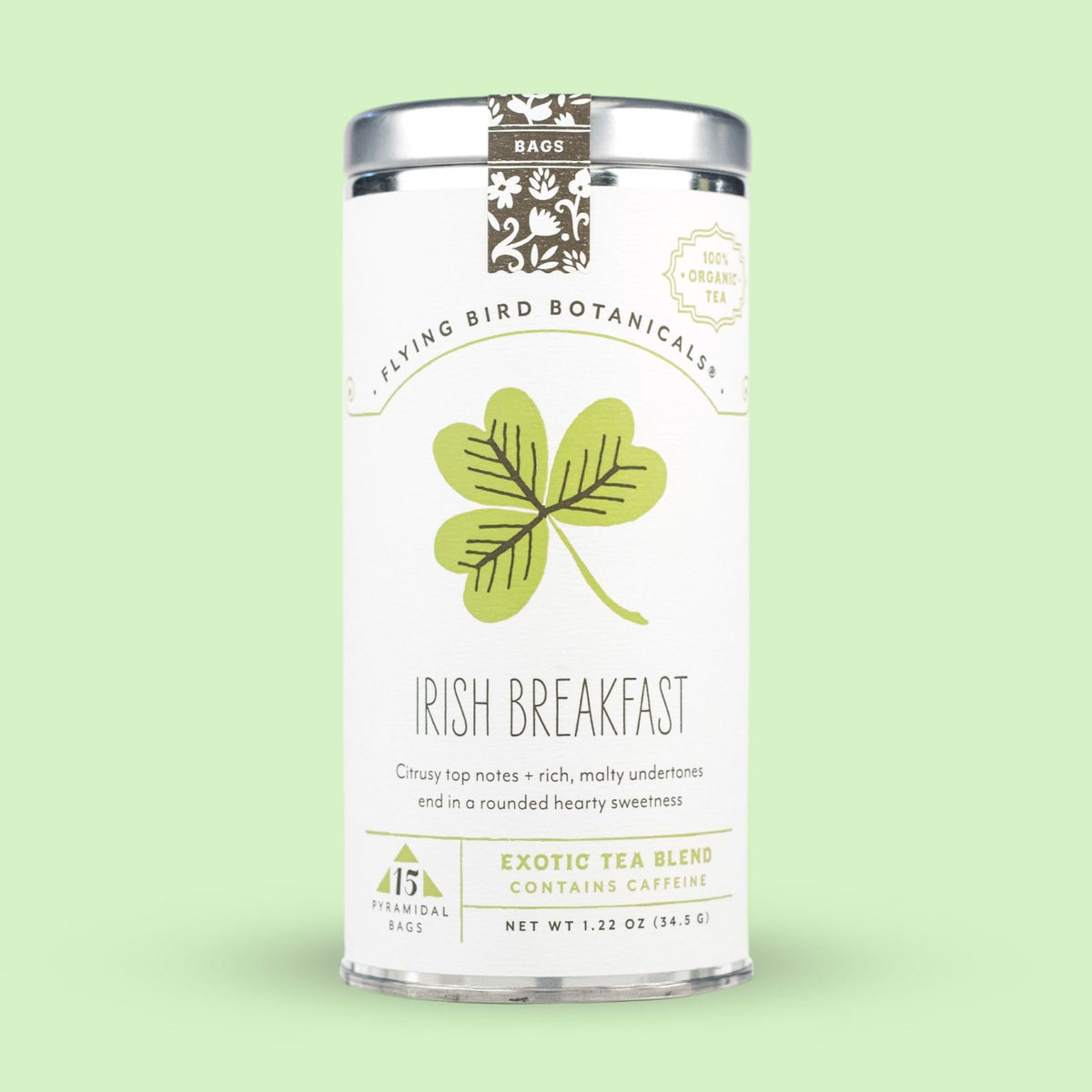 Flying Bird Botanicals Irish Breakfast - 15 Tea Bag Tin