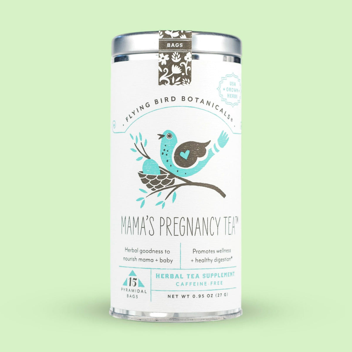 Flying Bird Botanicals Mama's Pregnancy Tea - 15 Tea Bag Tin