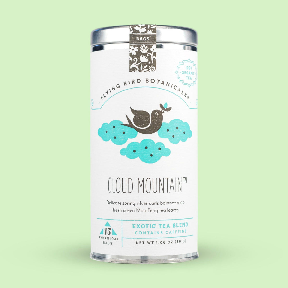 Flying Bird Botanicals Cloud Mountain - 15 Tea Bag Tin