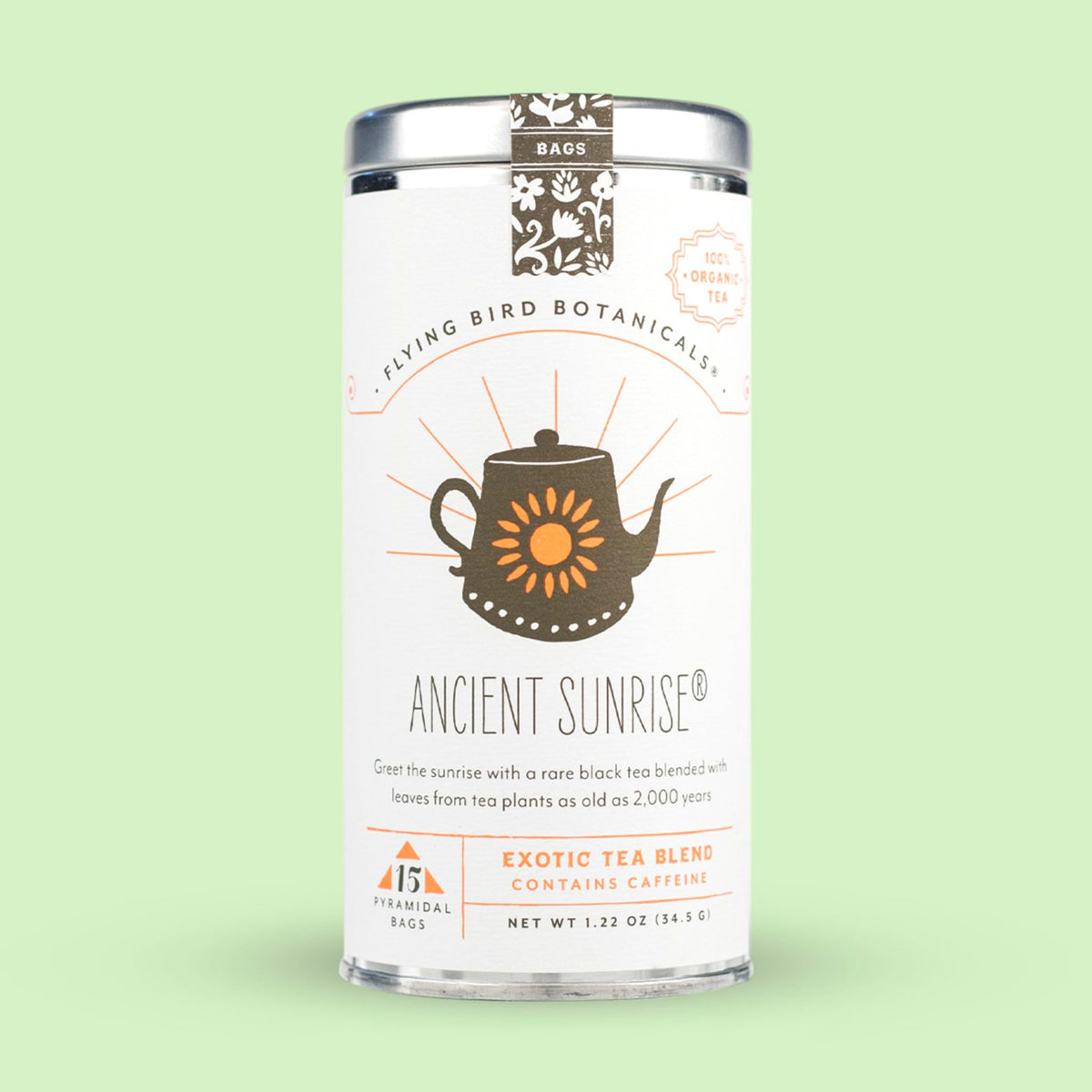 Flying Bird Botanicals Ancient Sunrise - 15 Tea Bag Tin