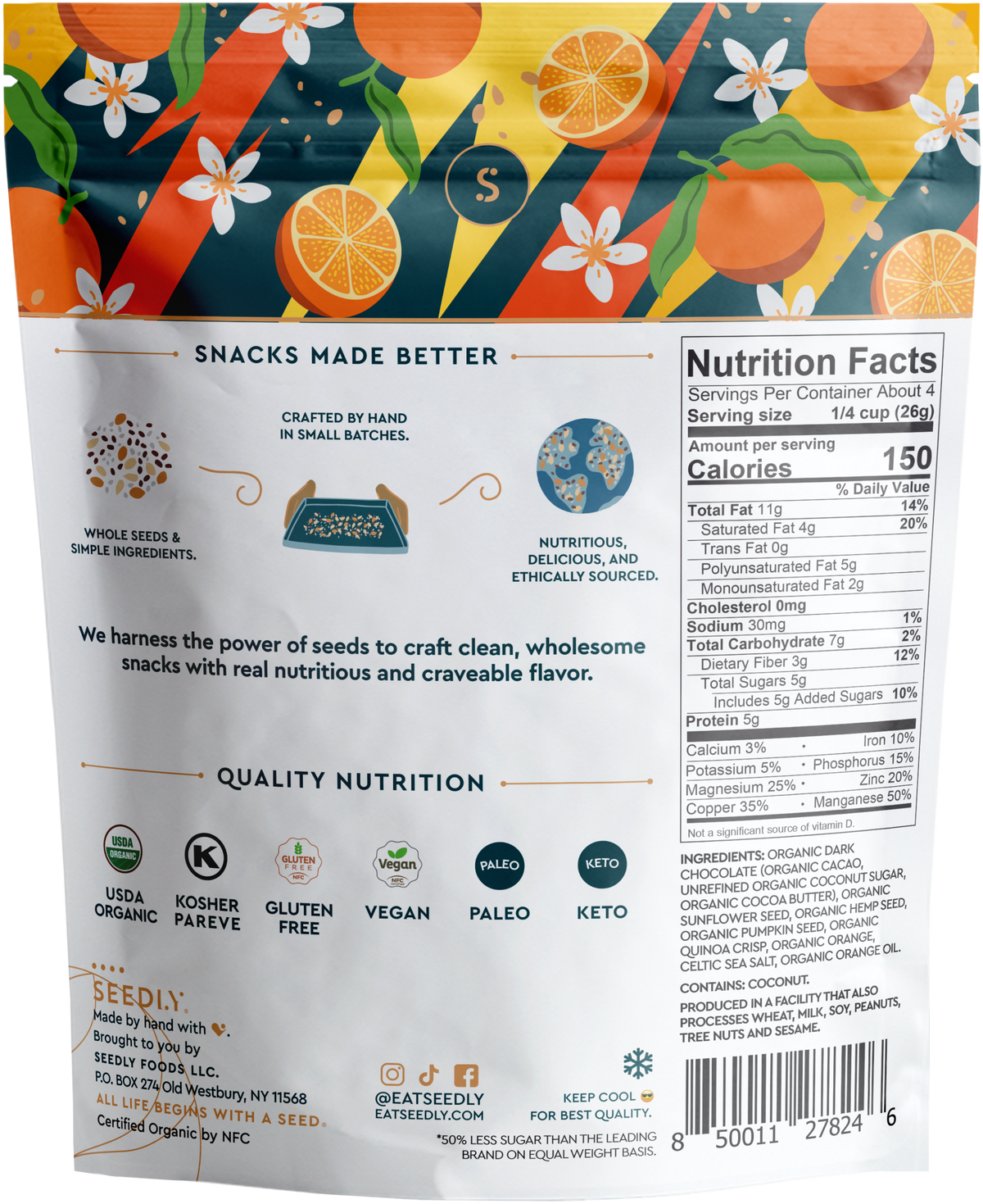 SEEDLY Dark Chocolate Bark 505/6