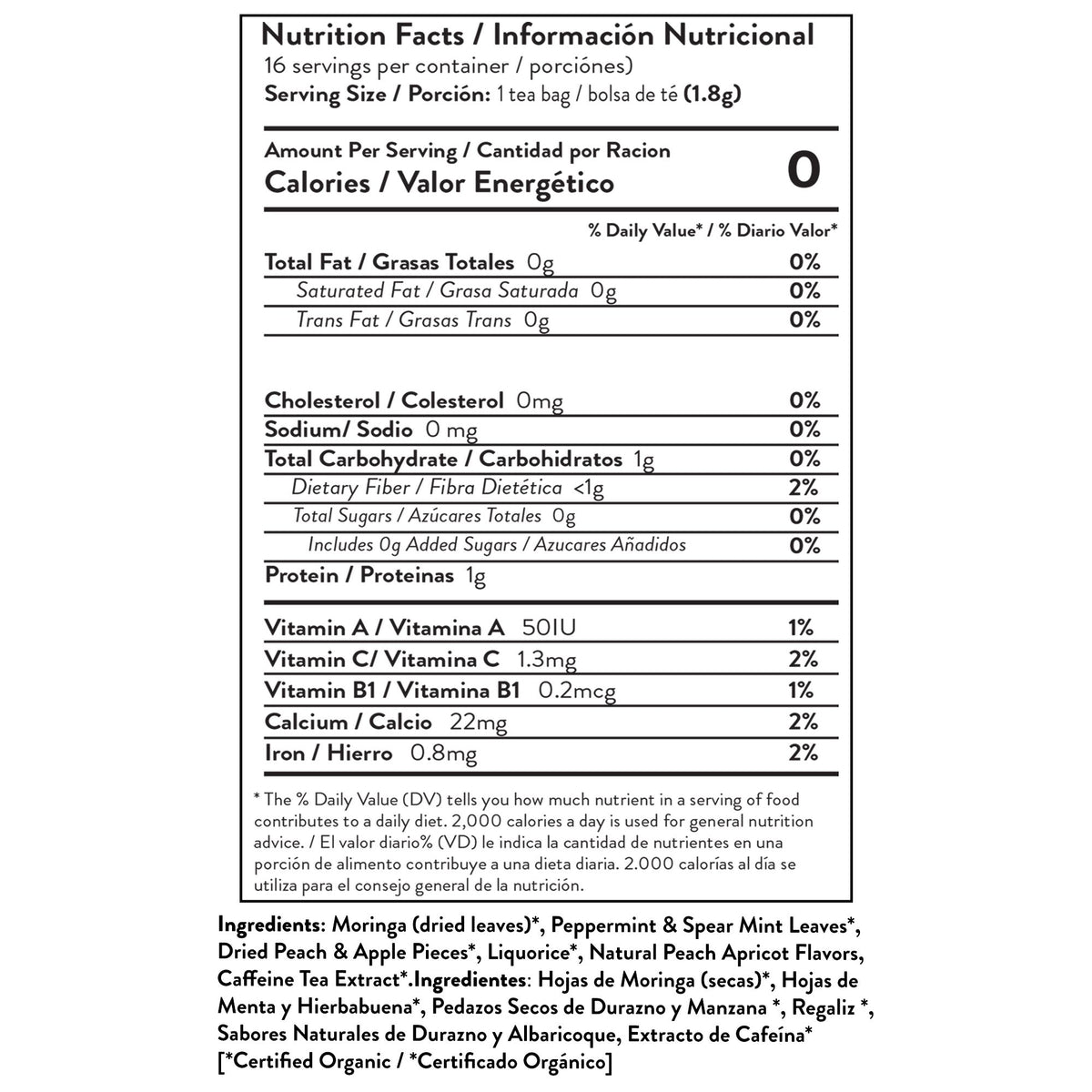 Organic Moringa Energy Tea, 16ct MT-PMA-16