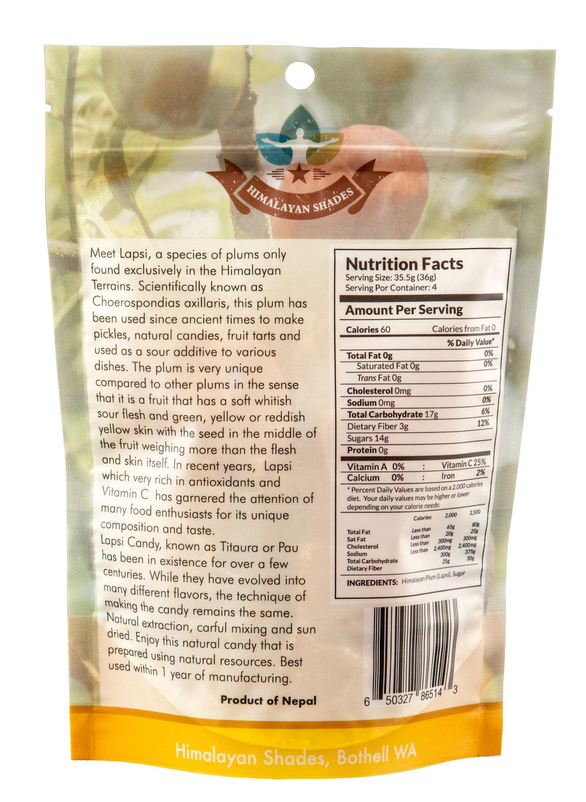 All Natural Himalayan Plum Candy 650327865143