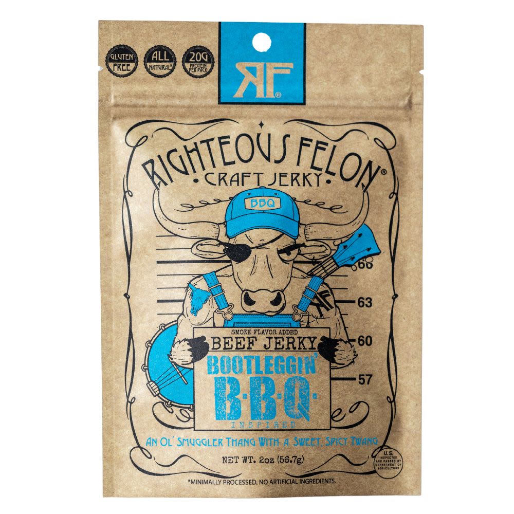 Righteous Felon craft beef jerky, 2 oz bag