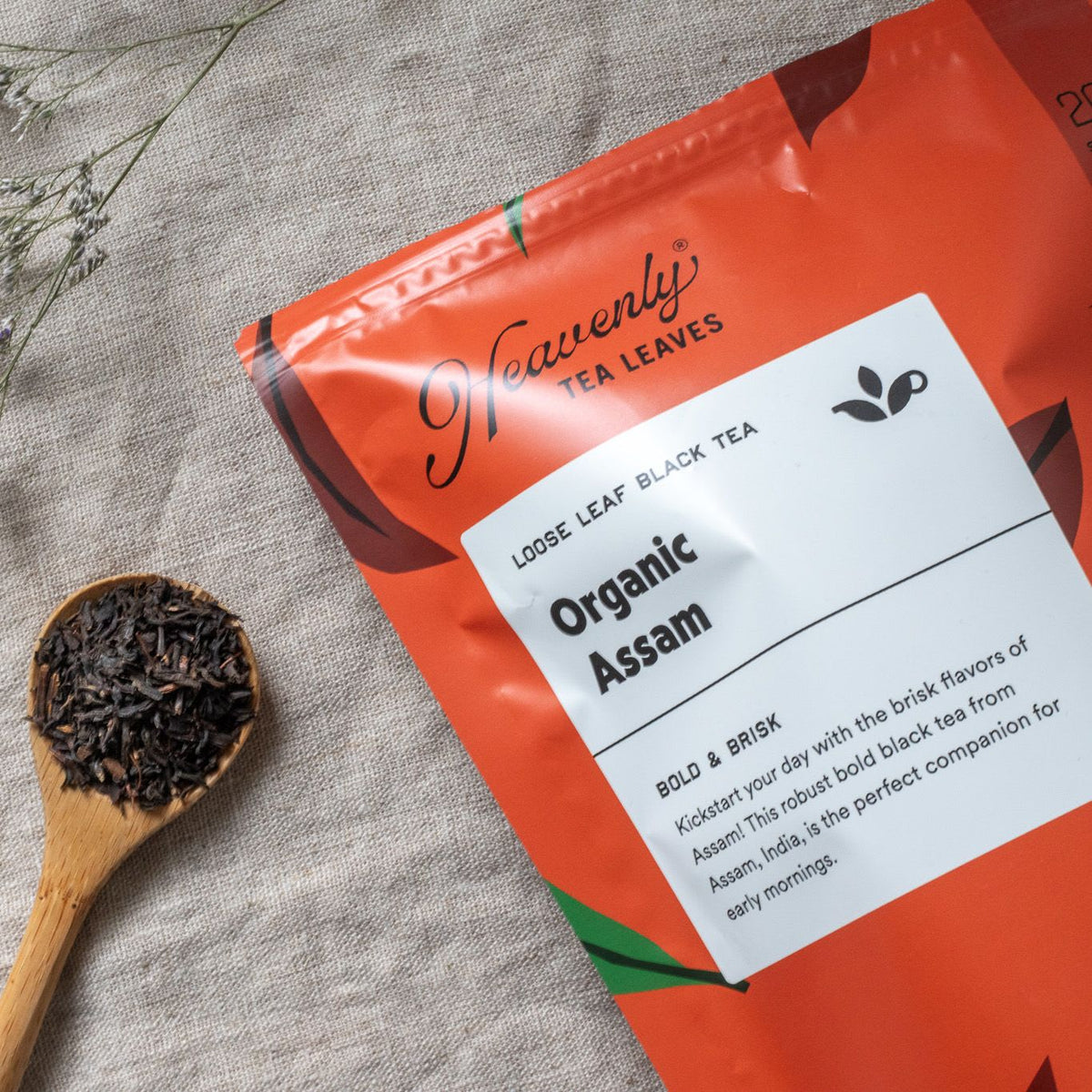 Heavenly Tea Leaves Organic Assam, Bulk Loose Leaf Black Tea, 1 lb. HSB425-16
