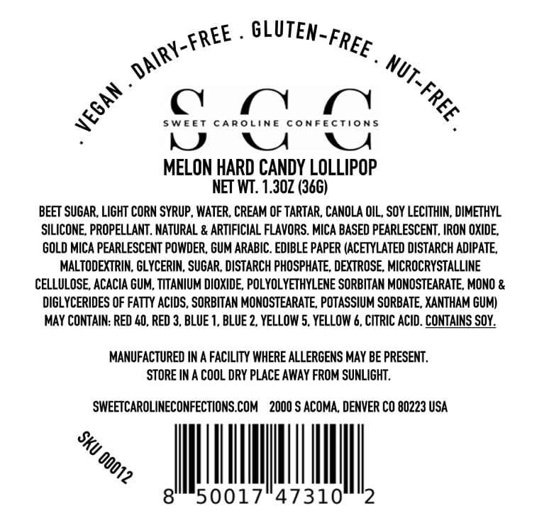 Mexican Flower Lollipops, Melon Flavor, 10/Case - VEGAN 00012