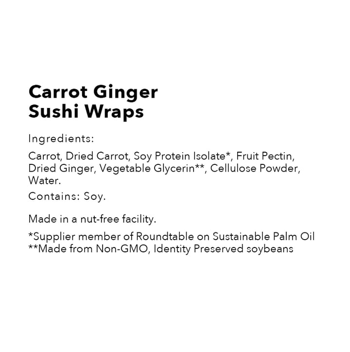 Carrot Ginger - 5pk Sushi Wraps CAR-GNR-87-5-RS