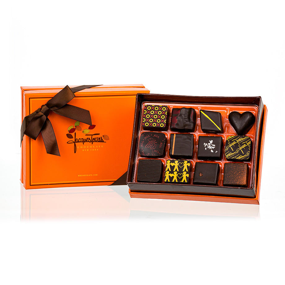 Jacques Torres Chocolate Boxed Bonbons - All Dark Bonbons - 12 pc