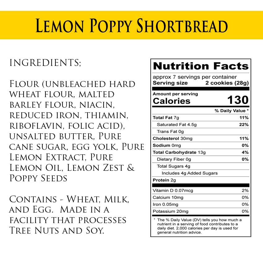 Lemon Poppy Shortbread Cookies 856917002435