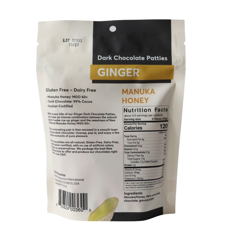 Manuka Honey Chocolate Patty/Truffle - Ginger 00360
