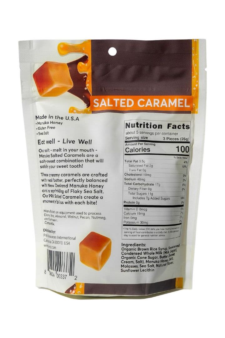 Manuka Honey Sea Salt Caramels - 4 oz. 00337