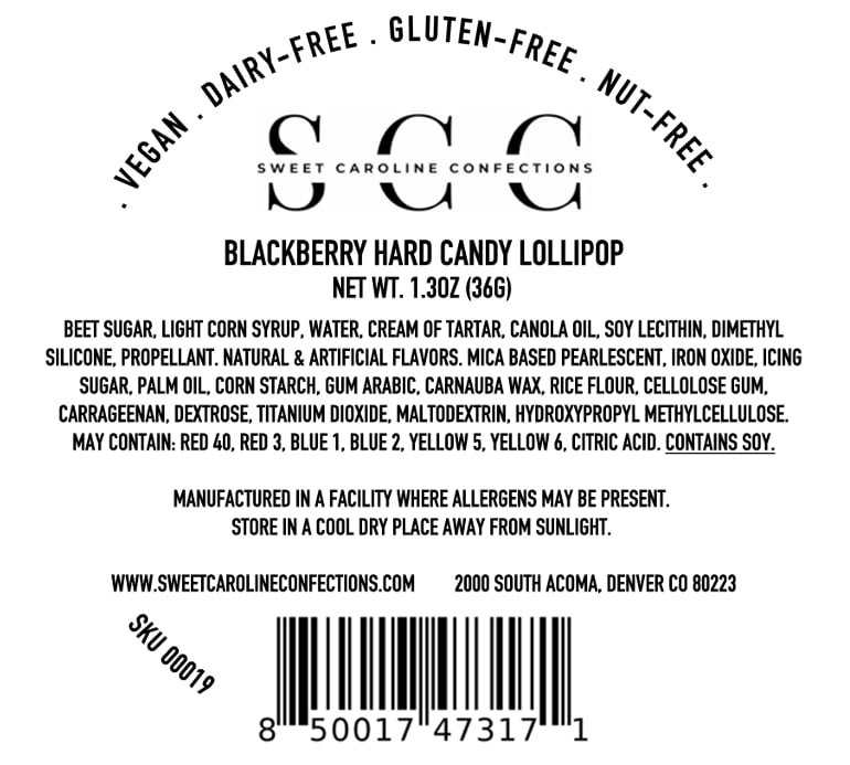 Unifetti Lollipop, Blackberry,10/Case -VEGAN 00019