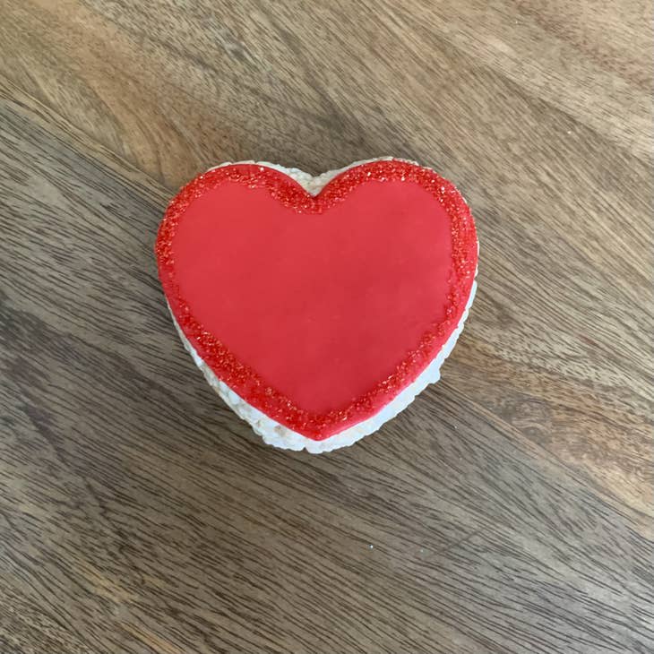 Valentine's Day Heart with Sugar Rice Crispie Treats