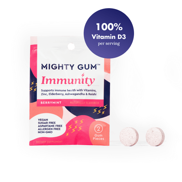 Mighty Gum Immunity Gum - Single Serve - Berrymint - 1000ct