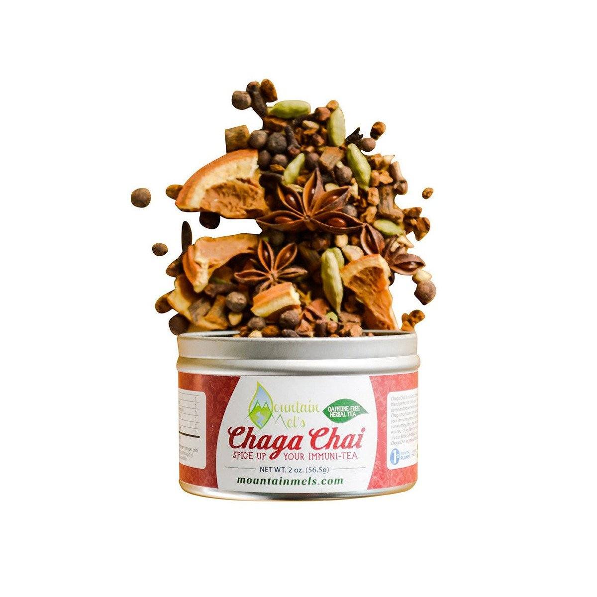 Mountain Mel's Loose Leaf Medicinal Herbal Teas - Large Tin - Chaga Chai
