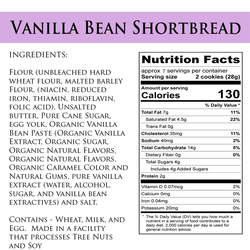 Vanilla Bean Shortbread Cookies 856917002503