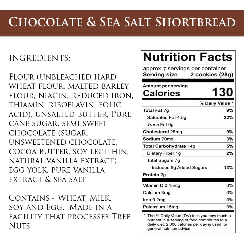 Chocolate Sea Salt Shortbread Cookies 856917002466