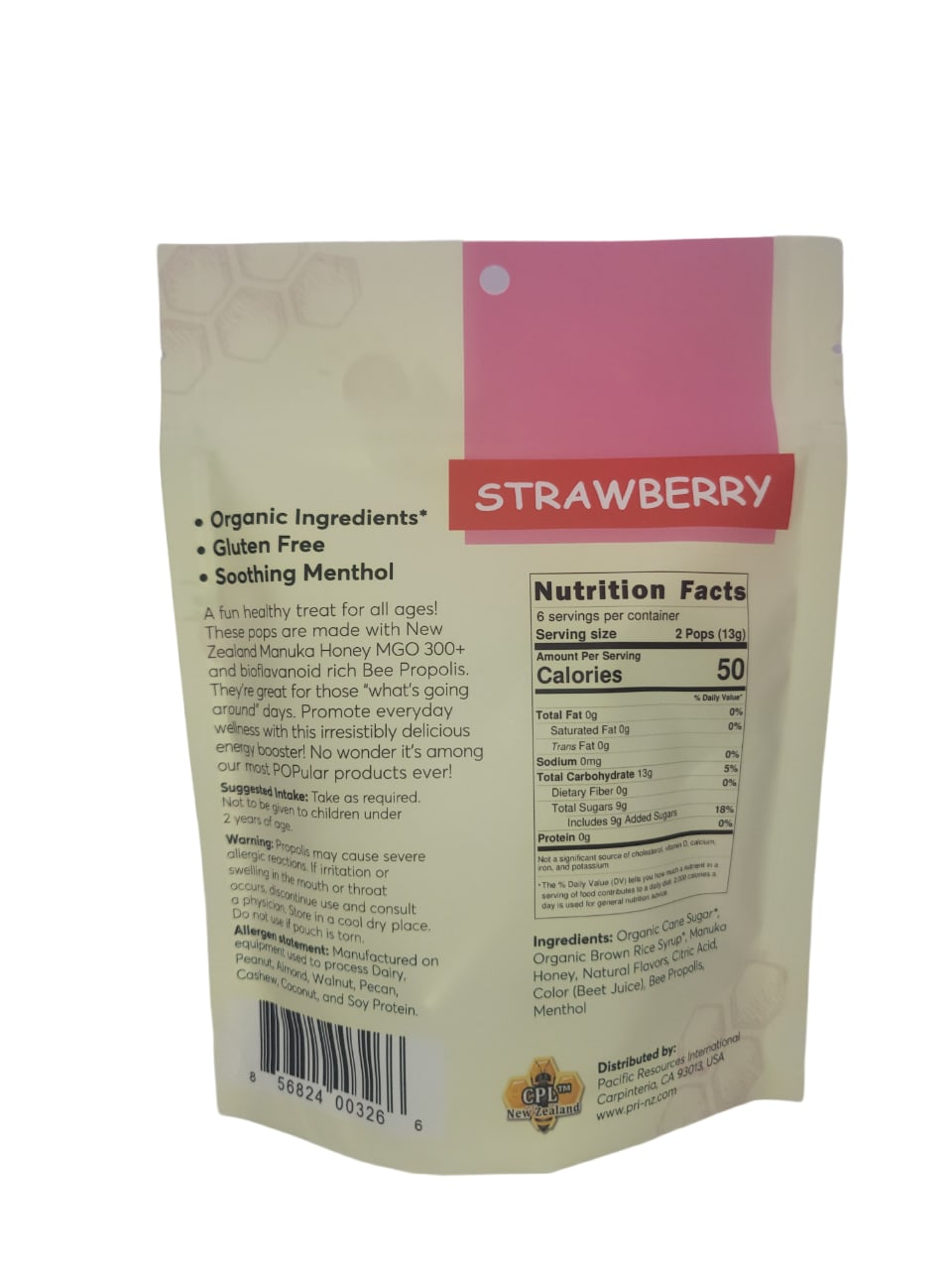 Pacific Resources International Lollipops Strawberry - 12 count 00326
