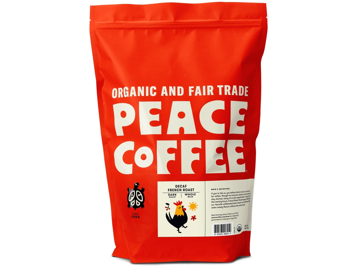 Peace Coffee 5lb - Whole Bean Coffee - Decaf French Roast