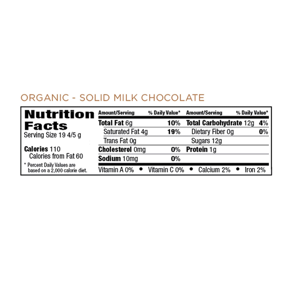Organic Solid Milk Chocolate Mini Bars, 0.7 oz 005