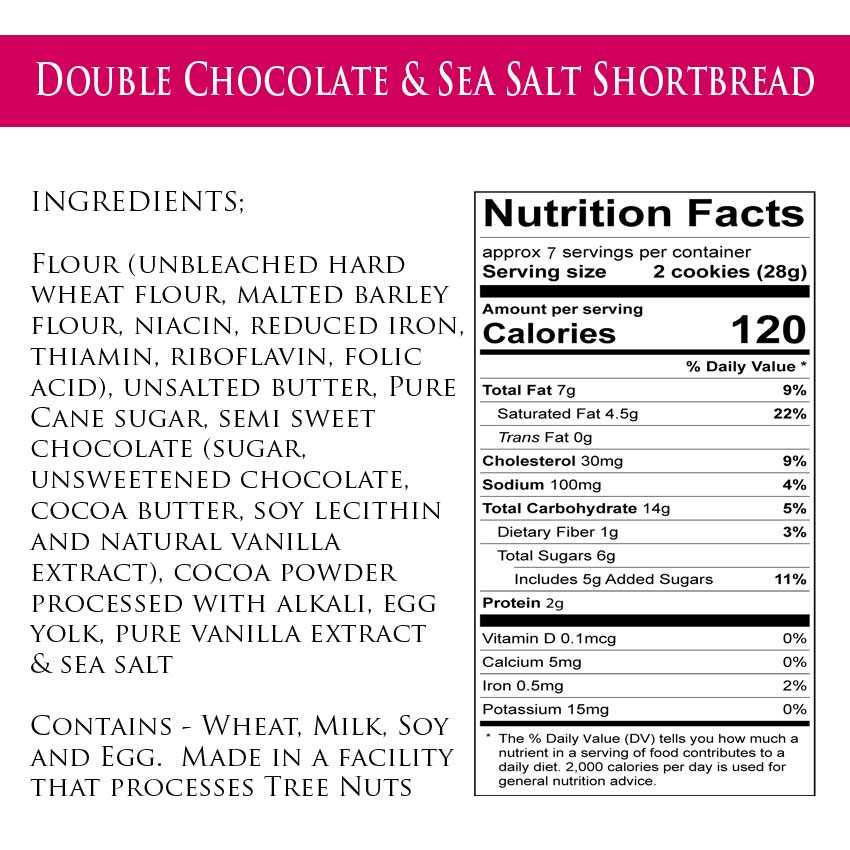 Double Chocolate Sea Salt Shortbread Cookies 856917002473