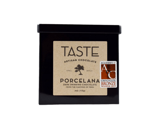Taste Artisan Chocolate Porcelana 75% Dark Drinking Chocolate 4oz Tin