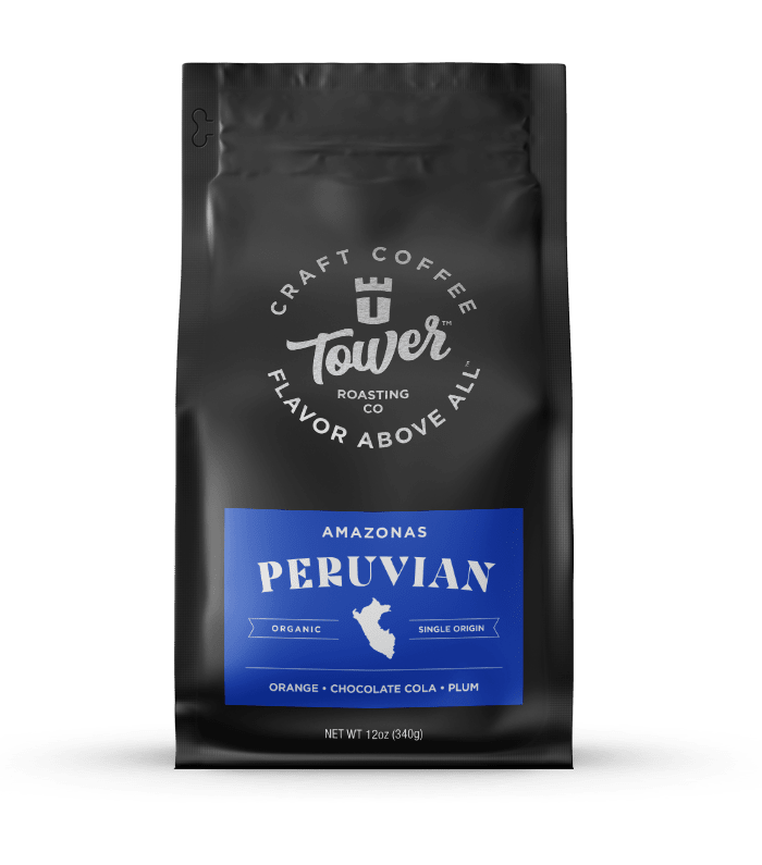 Tower Coffee Co. Tower Roasting Co. - 12oz Whole Bean - Organic Single Origin - Peruvia