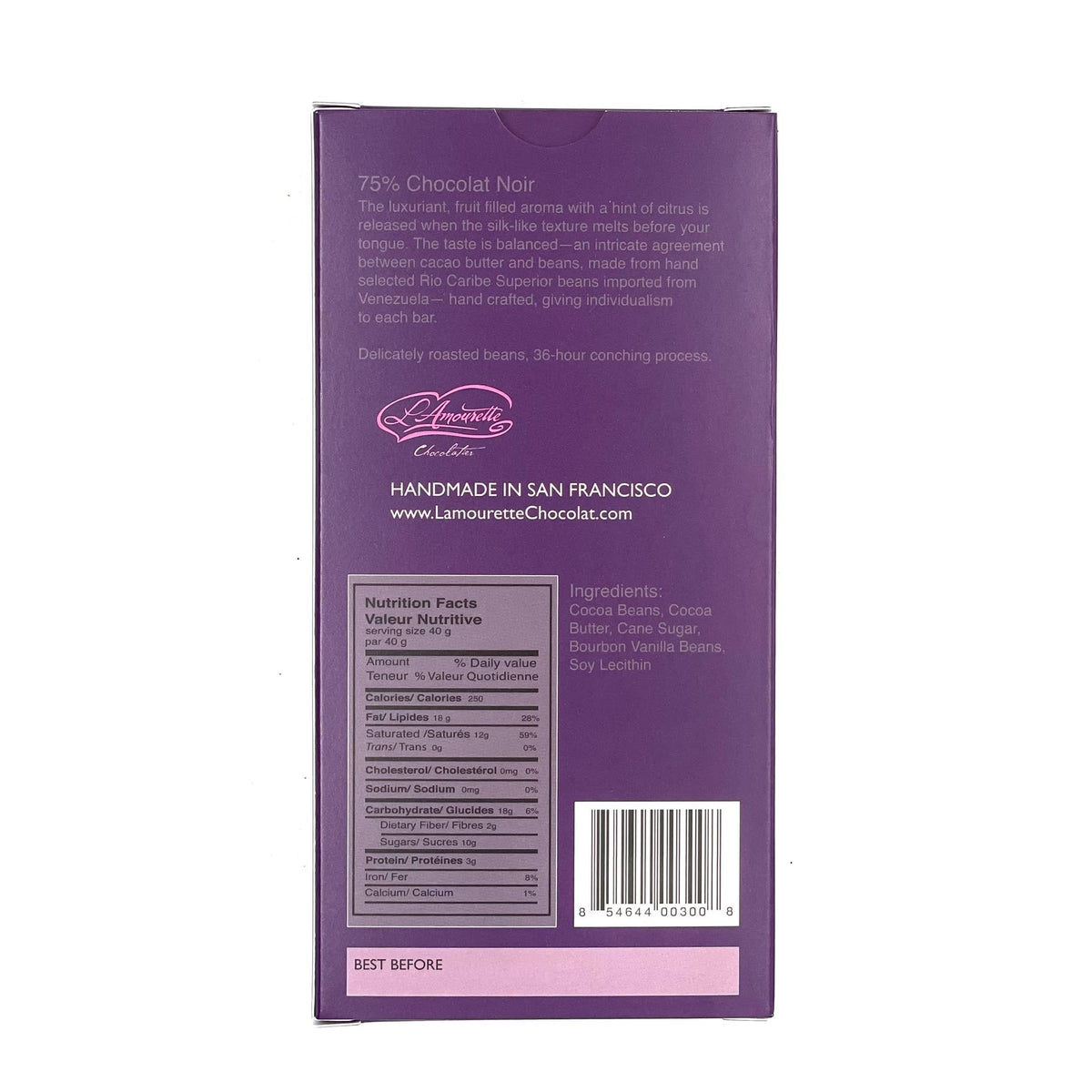 75% Dark Chocolate Rio Caribe 854644003008
