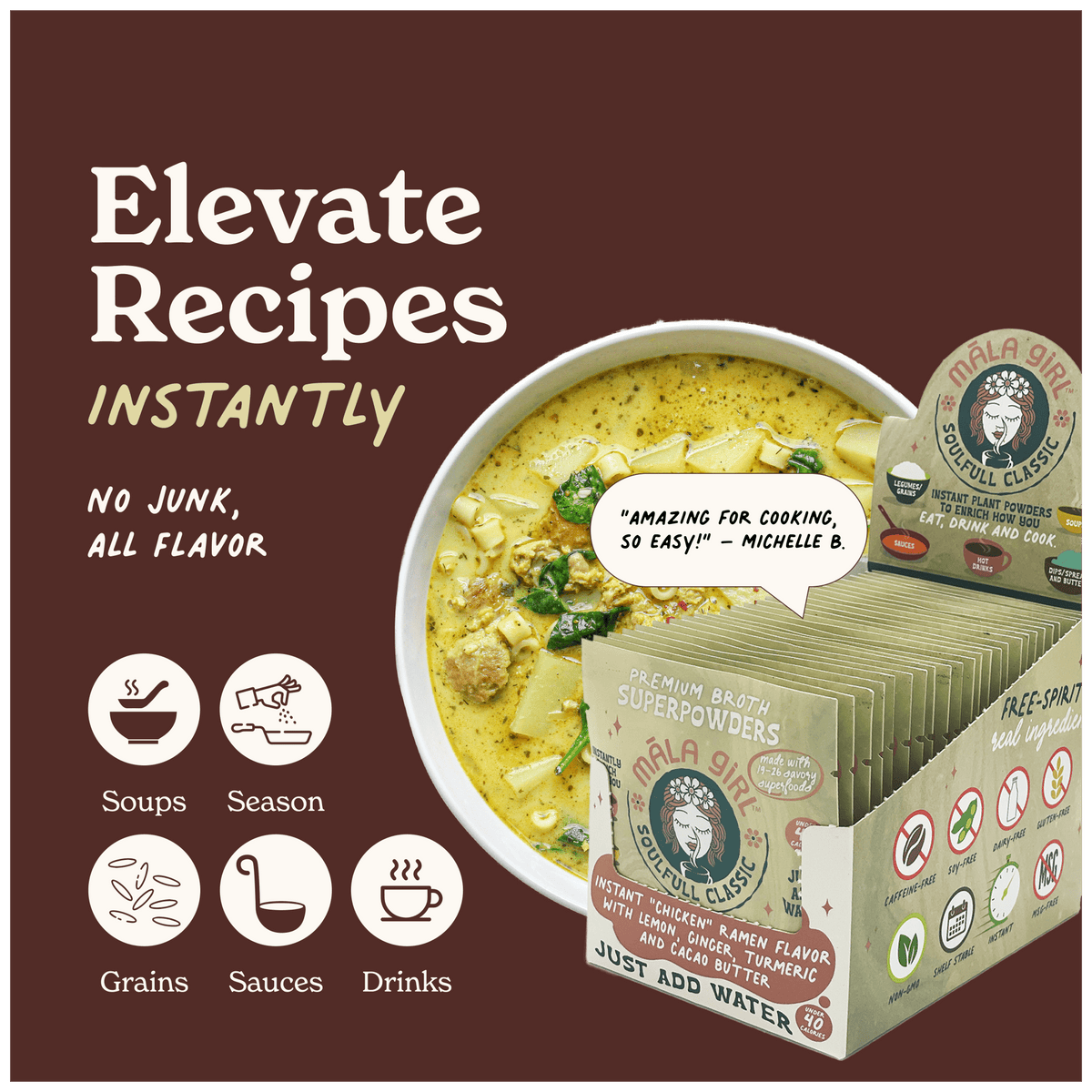 Soulfull Classic - Superfood Instant Broth Powder w/ Lemon Ginger and Turmeric SCSS407008