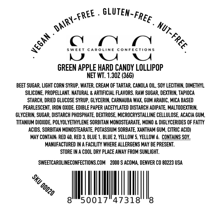 Dinosaur Lollipops, Green Apple Flavor, 10/Case -VEGAN 00020