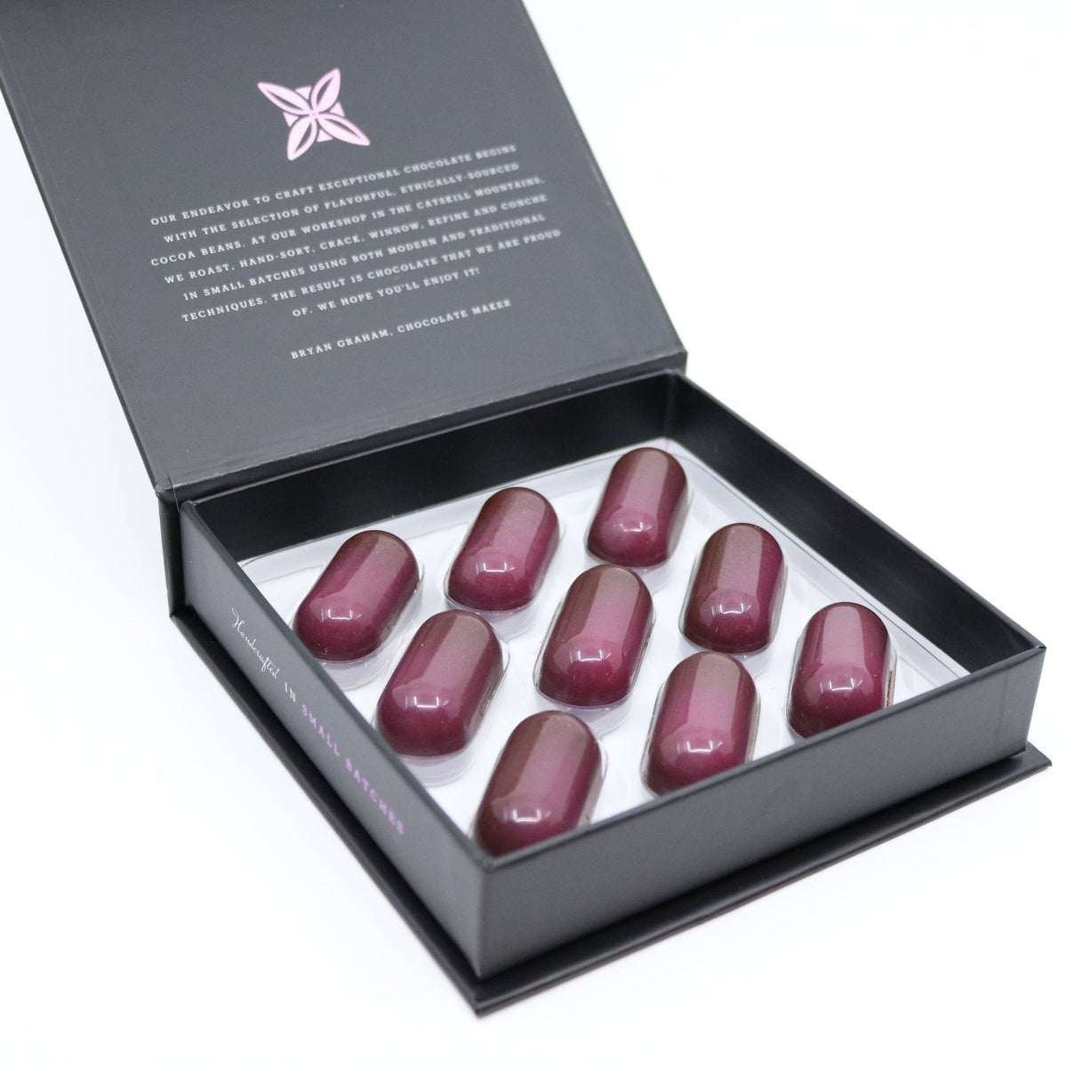 Fruition Chocolate Works Passion Fruit Caramels styled on a table