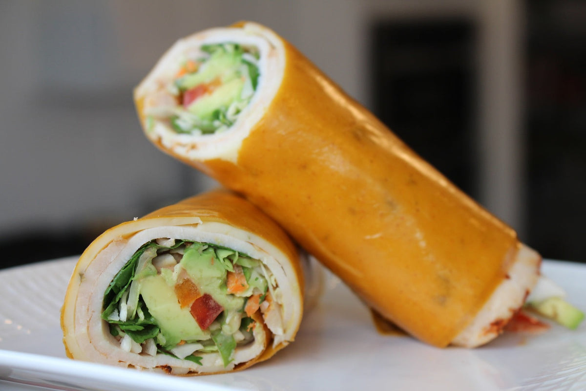 NewGem Foods Mango Chipotle Sandwich Wraps styled on a table