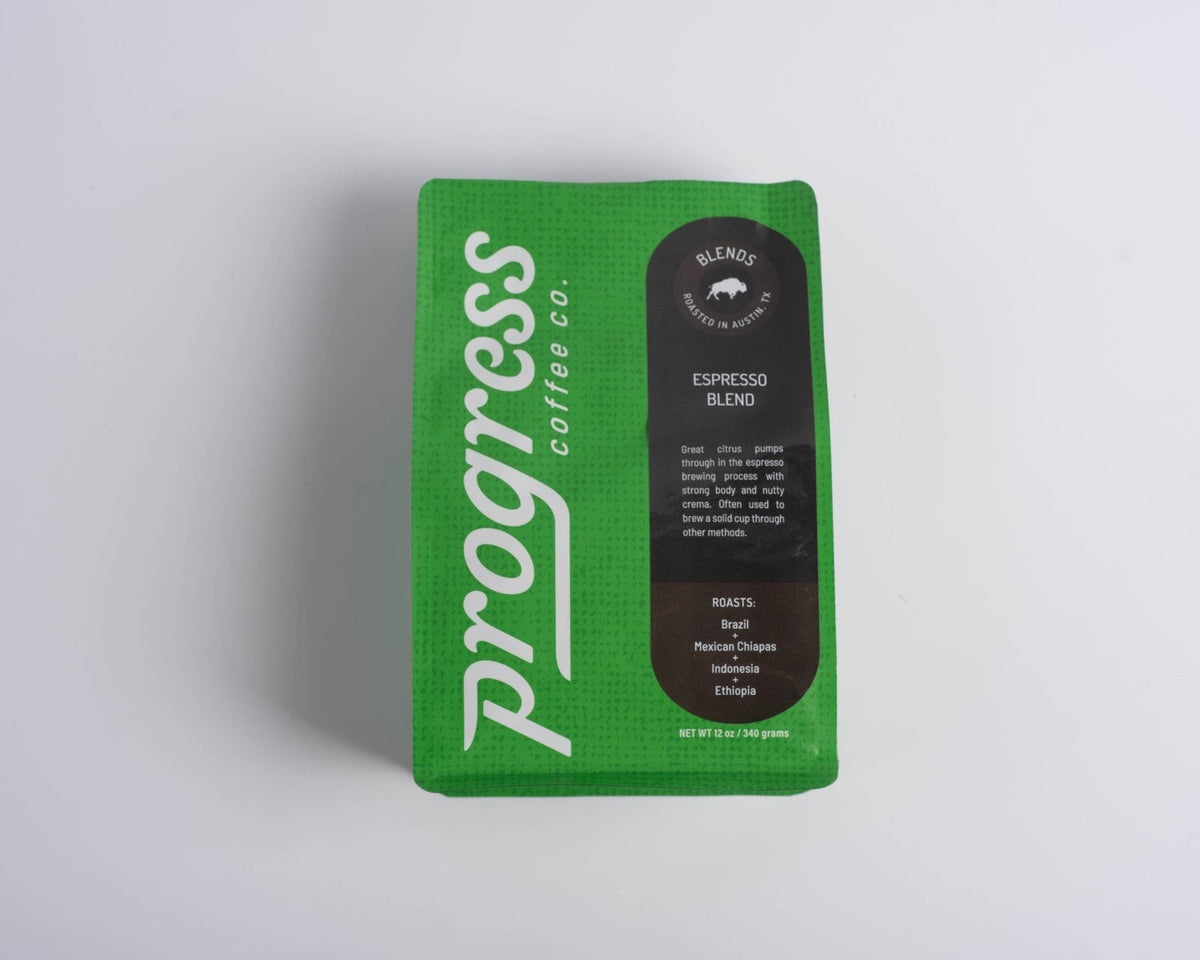 Progress Coffee Roasting Espresso Blend - Whole Bean, front of the package