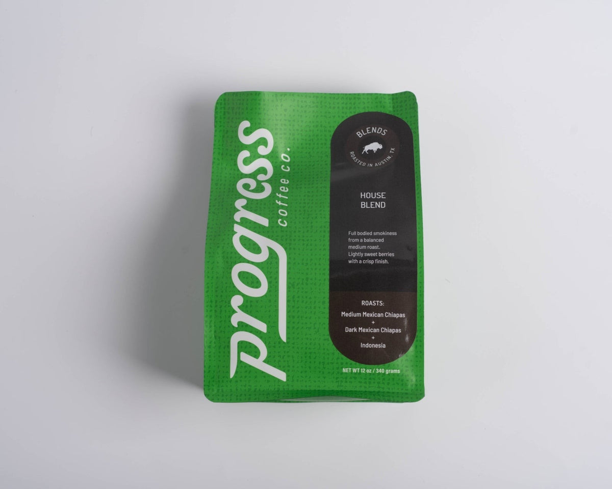 Progress Coffee Roasting House Blend Whole Bean Coffee, front of the package