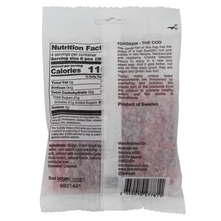 Raspberry and Blackcurrant Swedish Fish - 4.2oz (120gm)-Sweden IP1001-15