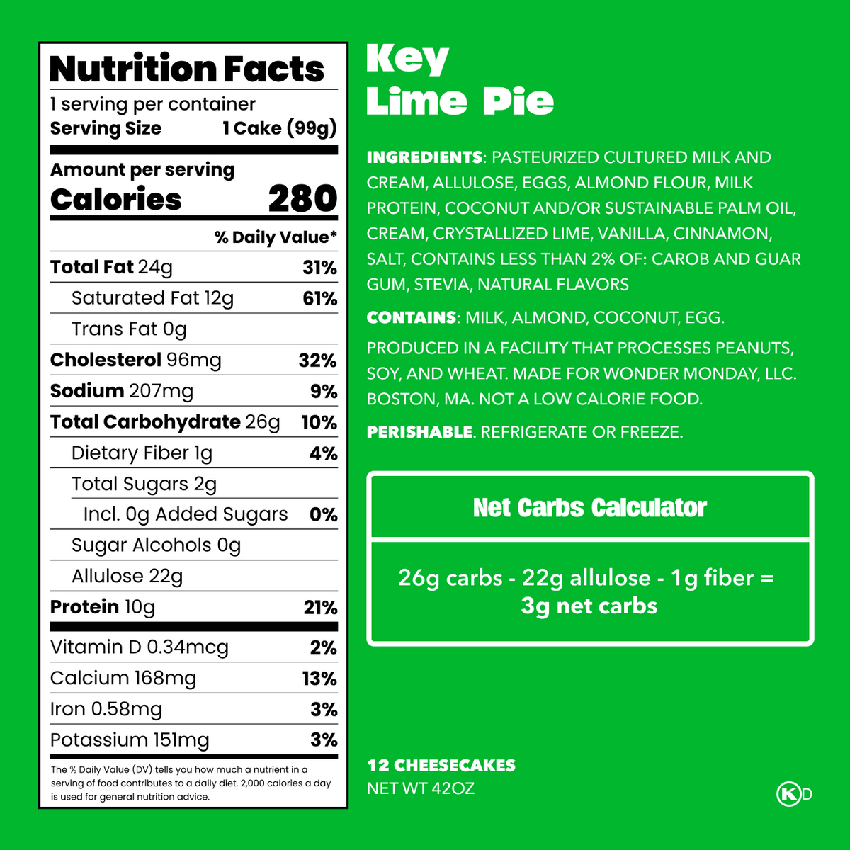 Low Sugar, Low Carb, High Protein, Gluten Free Cheesecakes CK-KEYL-106-12