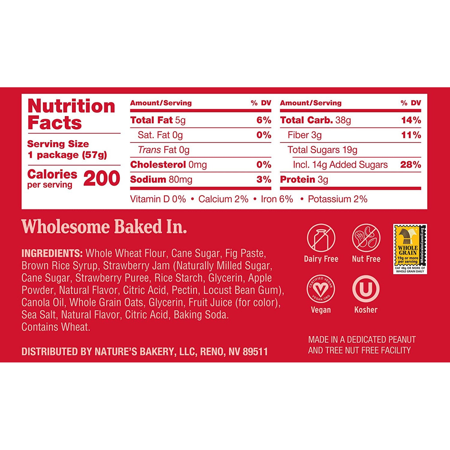 Whole Wheat Strawberry Fig Bar